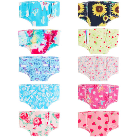 SOTOGO 10 Pieces Doll Diapers Doll Underwear Doll Underpants Doll Accessories for 14-18 Inch Baby Dolls and American Doll