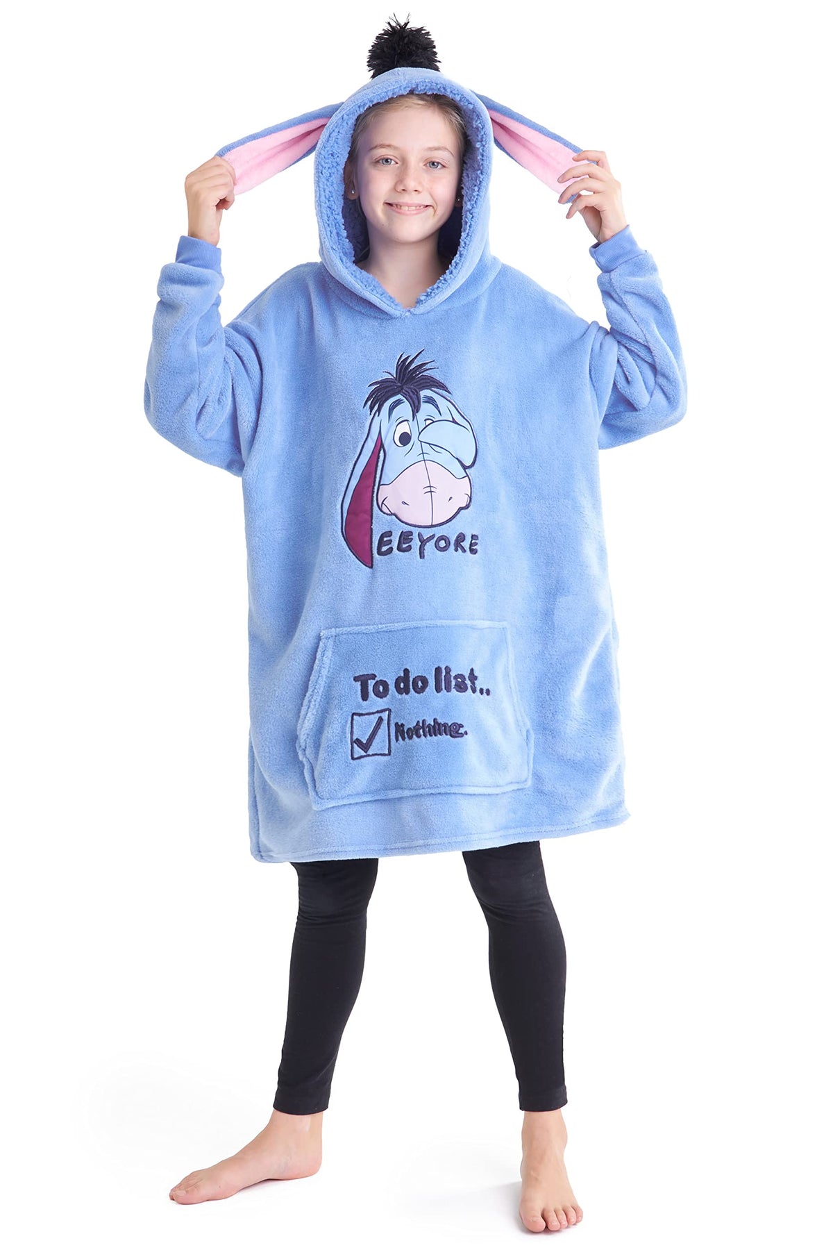 Disney Hoodies for Teenager, Oversized Hoodie Blanket, Minnie Mickey Stitch Gifts (Light Blue)