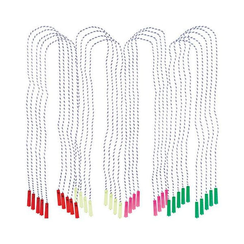 Amscan Multicolor Fiber & Plastic Jump Ropes - 13.75" x 9.5" (Pkg. Size) (4 Packs of 18) - Perfect for Parties, School Events & Fitness Fun - 72 Pc.