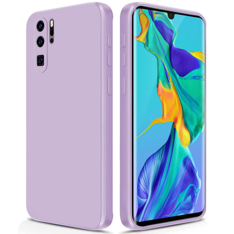 GiiYoon Case Compatible with Huawei P30 Pro, Silky-Soft Touch Full-Body Protective Phone Silicone Case, Shockproof Cover with Microfiber Lining, Purple