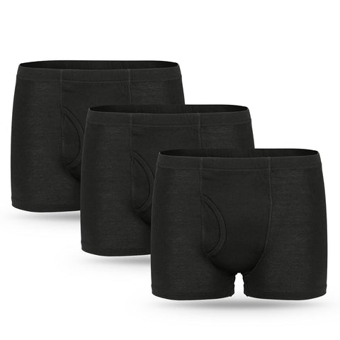 3 Pcs Men’s Incontinence Pants Incontinence Boxer Brief with Absorbent Pad 300 ML Urine Volume Cotton Washable Reusable Leakproof Incontinence Pants for Men Black Size XL