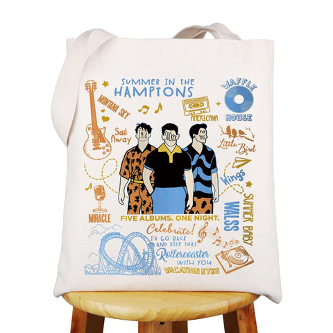 WZMPA Siner Band Fans Tote Case Band Concert Fans Gift Five Albums One Night Jonas Reusable Grocery Bag (Sucker For You TG)