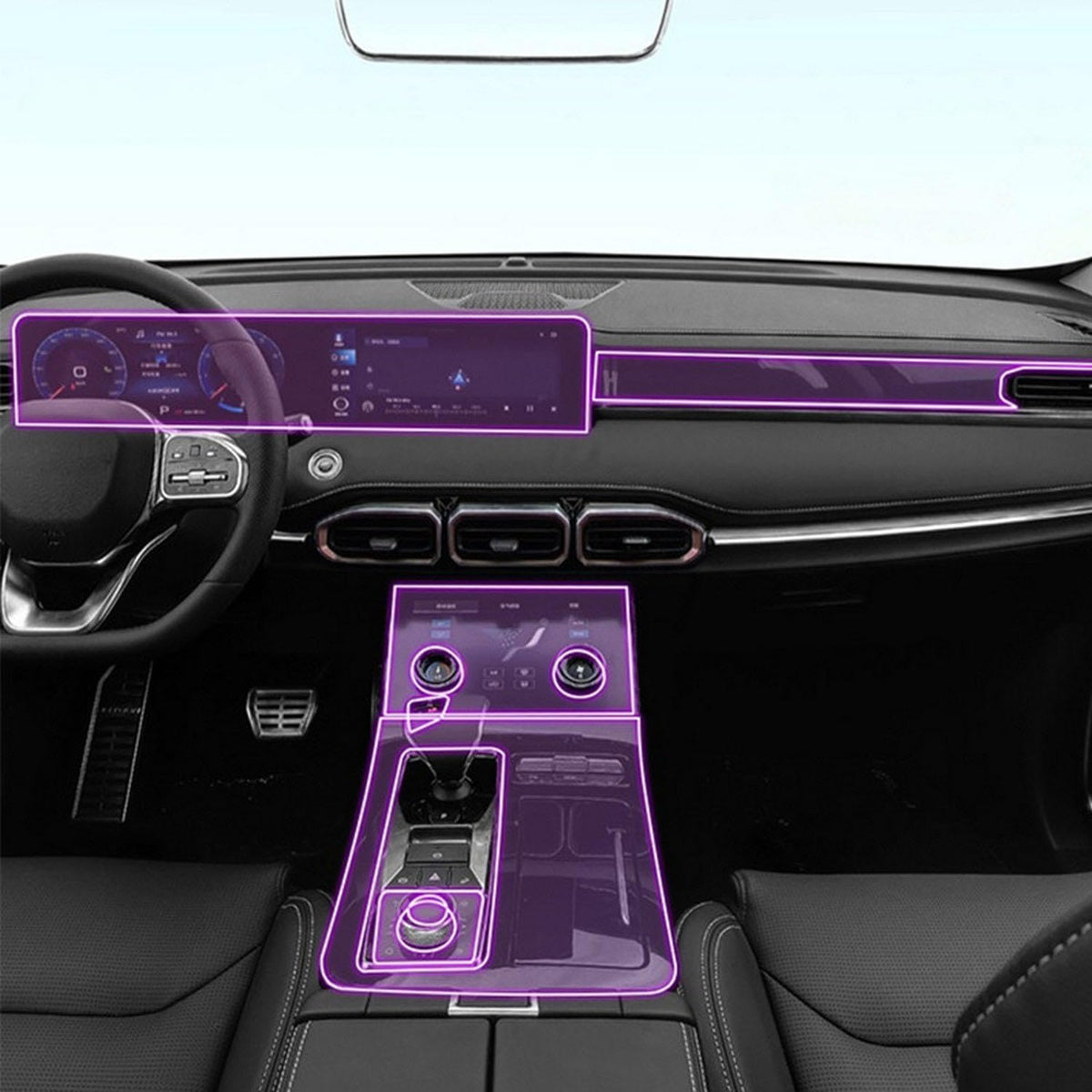 JCAKES Car Interior Accessories Film Transparent TPU Console Anti-Scratch Resist Film Radio Display Film?for Jetour X70 Plus 2021-2023
