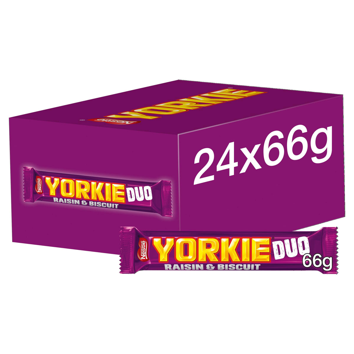 Nestlé Yorkie Raisin and Biscuit Duo Milk Chocolate Bars, 24 x 66 g