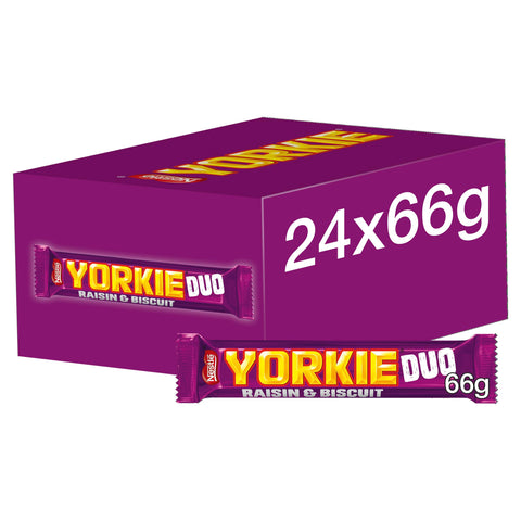 Nestlé Yorkie Raisin and Biscuit Duo Milk Chocolate Bars, 24 x 66 g