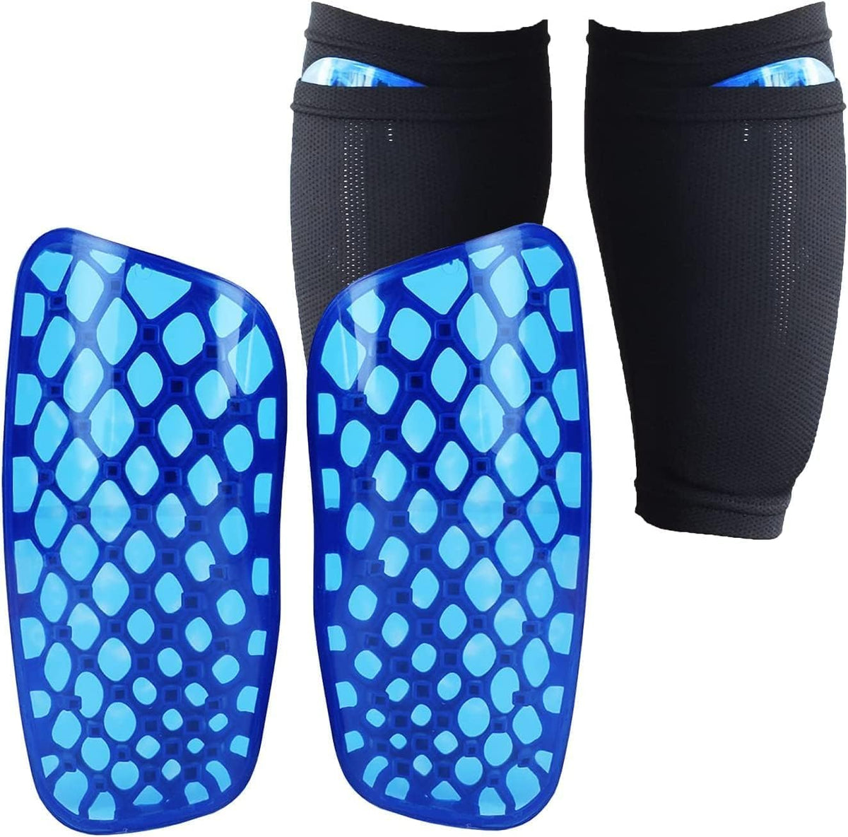 Senston Sport Soccer Shin Guards with Sleeves Soccer Ball Shinguards Unisex L