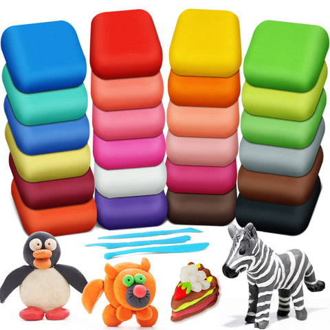 Air Dry Clay - Magic Clay 24 Colors, Modelling Clay for Kids with Tools, Craft Kit for Kids Boys Girls, Toys Gifts for Age 3 4 5 6 7 8+ Years Old Boys Girls Kids
