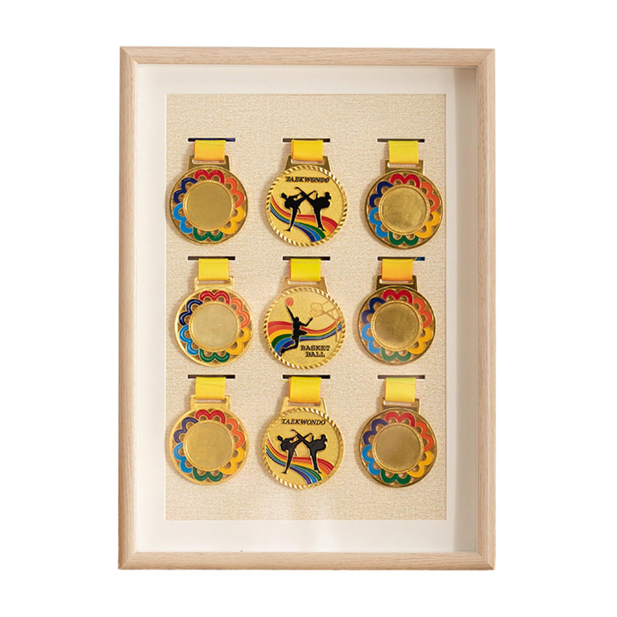 Wansiman Solid Wood Medal Box,Medal Photo Frame,Beautiful And Durable,Wear-Resistant And Moisture-Proof,Suitable For Displaying Badges,Athletes,All Medal Winners,For Military And Sports Medals