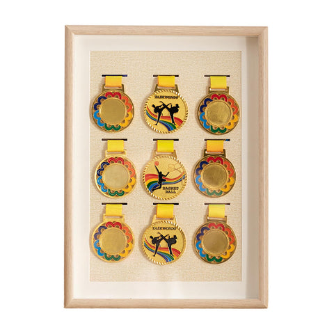 Wansiman Solid Wood Medal Box,Medal Photo Frame,Beautiful And Durable,Wear-Resistant And Moisture-Proof,Suitable For Displaying Badges,Athletes,All Medal Winners,For Military And Sports Medals