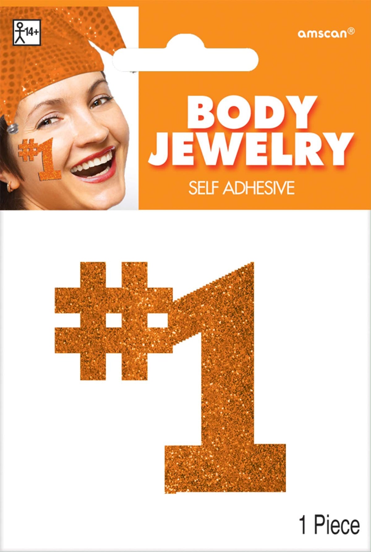 Amscan #1 Body Jewelry, Party Accessory, Orange