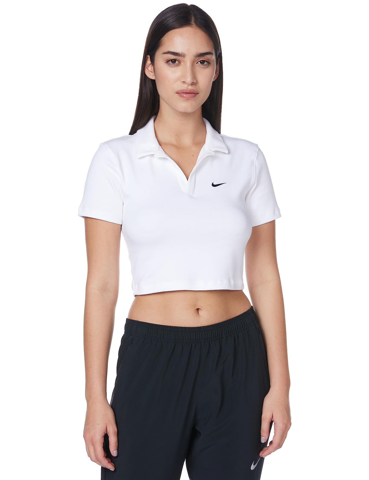Nike Women's NSW Essential Short Sleeve T-Shirt, White/Black, XL