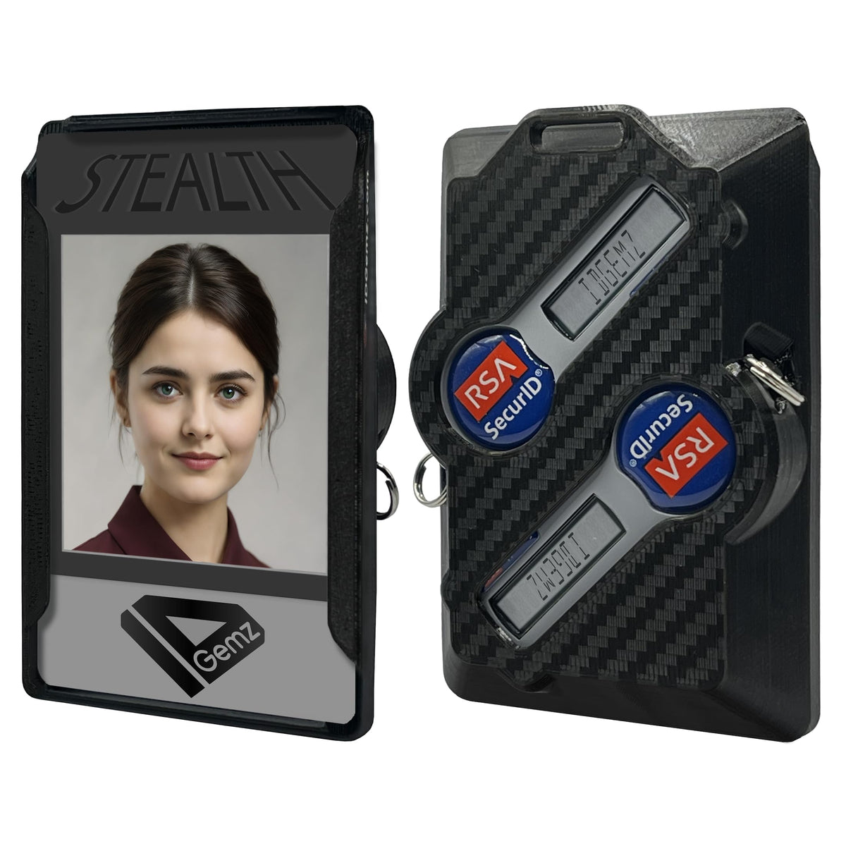 IDGemz Badge Holder for RSA SecurID Tokens - Holds up to 3 Badges (Holds 2 Tokens)