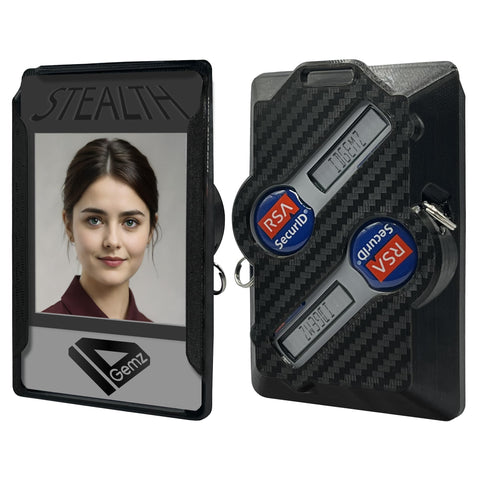IDGemz Badge Holder for RSA SecurID Tokens - Holds up to 3 Badges (Holds 2 Tokens)