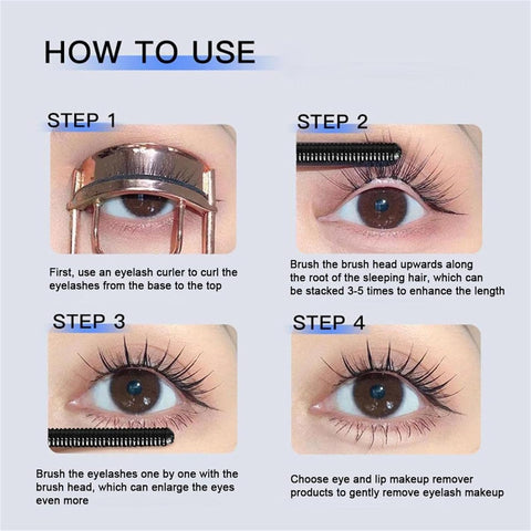 2pcs Mascara, Curling Iron Strong Mascara, 3D Curling Eyelash Iron Mascara, Washable Extra Slim Metal Mascara,Waterproof, Smudge-Proof, Long Lasting, No Flaking,No Clumping (With Eyelash curler)
