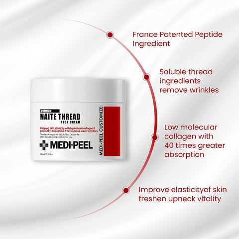 MEDI-PEEL Naite Thread Neck Cream Anti-Ageing Anti-Wrinkle Neck & DÃƒÆ’Ã†â€™Ãƒâ€ Ã¢â‚¬â„¢ÃƒÆ’Ã¢â‚¬Å¡Ãƒâ€šÃ‚Â©colletÃƒÆ’Ã†â€™Ãƒâ€ Ã¢â‚¬â„¢ÃƒÆ’Ã¢â‚¬Å¡Ãƒâ€šÃ‚Â© Cream, Neck Care, Reduces Wrinkles, Gives Skin Elasticity