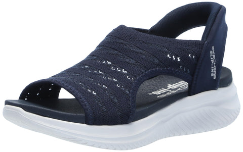 Skechers Women's Ultra Flex 3.0-Sun Warmth Hands Free Slip-Ins Sandal, Navy, 8
