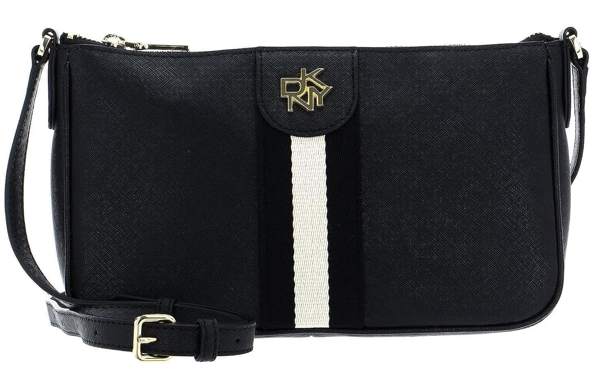 DKNY Womens Full Grain Texture Cross Body Bags and Wallets Black One Size