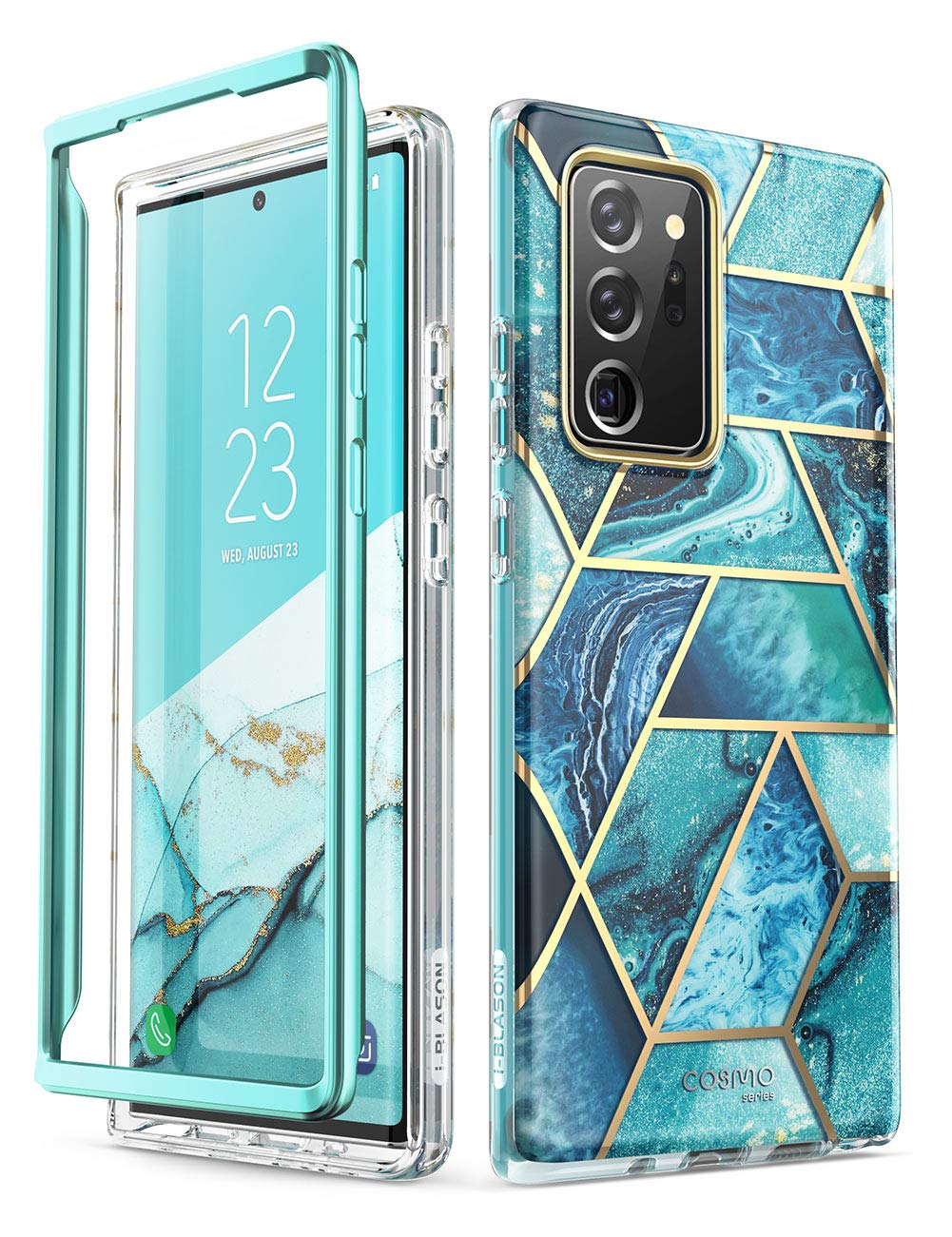 i-Blason Cosmo Series Protective Bumper Case for Galaxy Note 20 Ultra (2020 Release), Marble Ocean