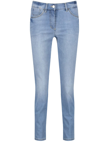 Gerry Weber Women's 92390-67850 Jeans, Blue Denim Washed, 12