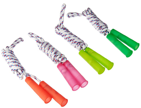Amscan Multicolor Fiber & Plastic Jump Ropes - 13.75" x 9.5" (Pkg. Size) (4 Packs of 18) - Perfect for Parties, School Events & Fitness Fun - 72 Pc.