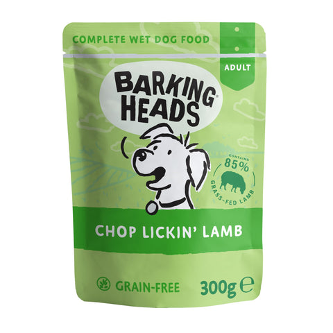 Barking Heads Wet Dog Food - Chop Lickin' Lamb - No Artificial Flavours - Grain-Free Recipe (10 x 300 g)