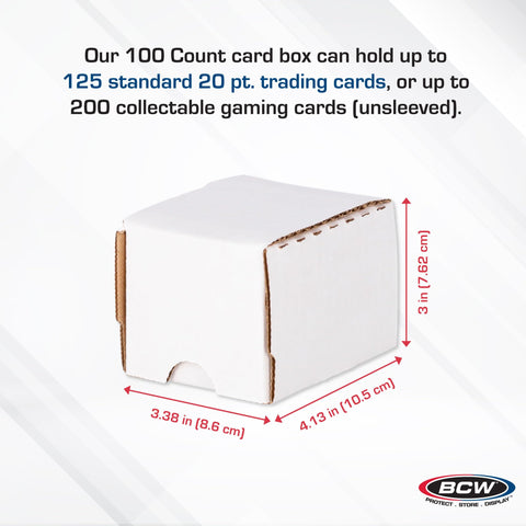 BCW 100 Count Trading Card Storage Box | Cardboard Organizer for Baseball, Basketball, Football Cards, MTG, Pokemon | Card Game Storage & Protection | Card Storage Box | Assembly Required.