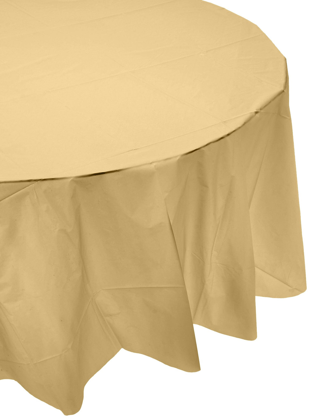 Amscan Round Plastic Table Cover | Gold | 84" | Party Supply | 12 ct.