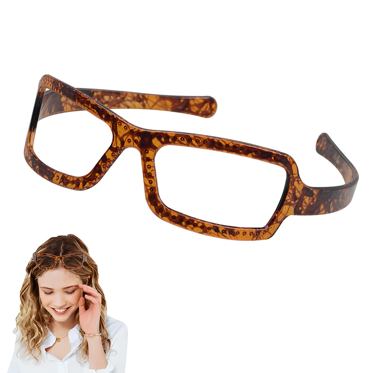 Square Sunglasses Headband for Women - Sunglass Headband Square Hairband for Women's Glasses - Glasses Headband Comfortable Hairband Square Hair Accessory with Secure Fit (Dark Coffee, Normal)