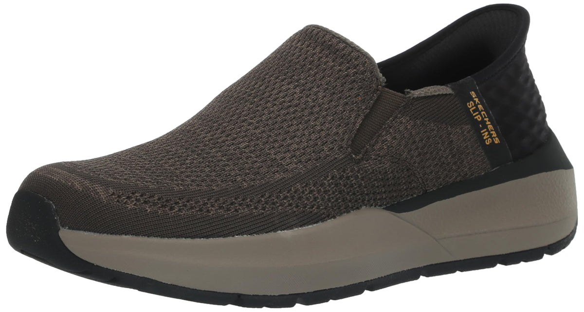 Skechers Men's Neville-Rovelo Slip-in Sneaker, Grey, 7.5