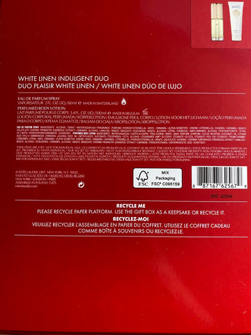 estee lauder white linen 2 oz eau de parfum and 3 oz body lotion