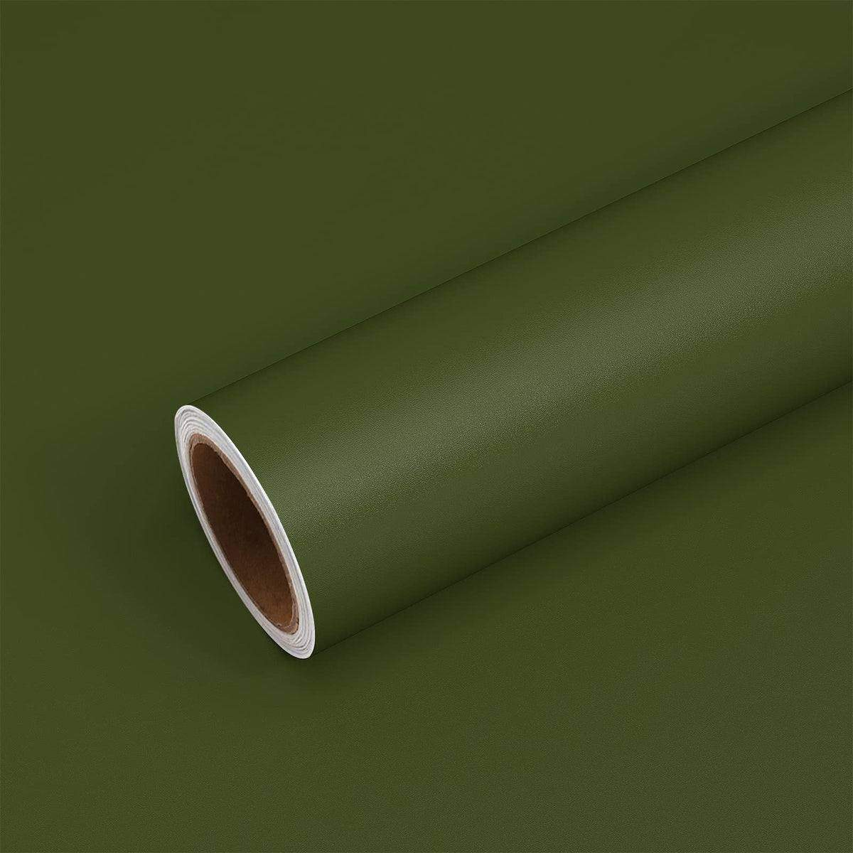 VEELIKE Thick Olive Green Wallpaper Vintage Dark Green Contact Paper Self Adhesive Sticky Back Plastic Roll Kitchen Cupboard Vinyl Wrap for Furniture Sticker Bathroom Cabinet Cover Bedroom 40cm×300cm