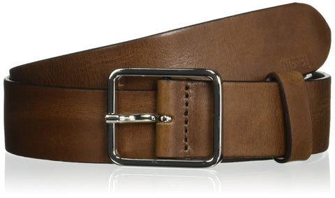 DIESEL X08138PR720 Men's Washed Leather Belt - darkbrown