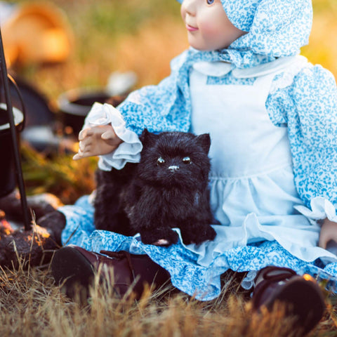 THE QUEEN'S TREASURES 18 Inch Doll Pets, Officially Licensed Little House On The Prairie Black Kitty Cat, Compatible with American Girl Dolls