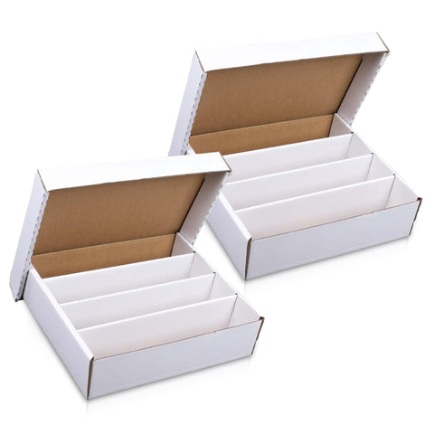 (2) Premium 3200 Count Storage Box 4 Row Monster for Standard Trading Cards 200 Pound Test Strength - Trading Card Cardboard Card Storage Box - 2 Boxes - MADE IN THE USA