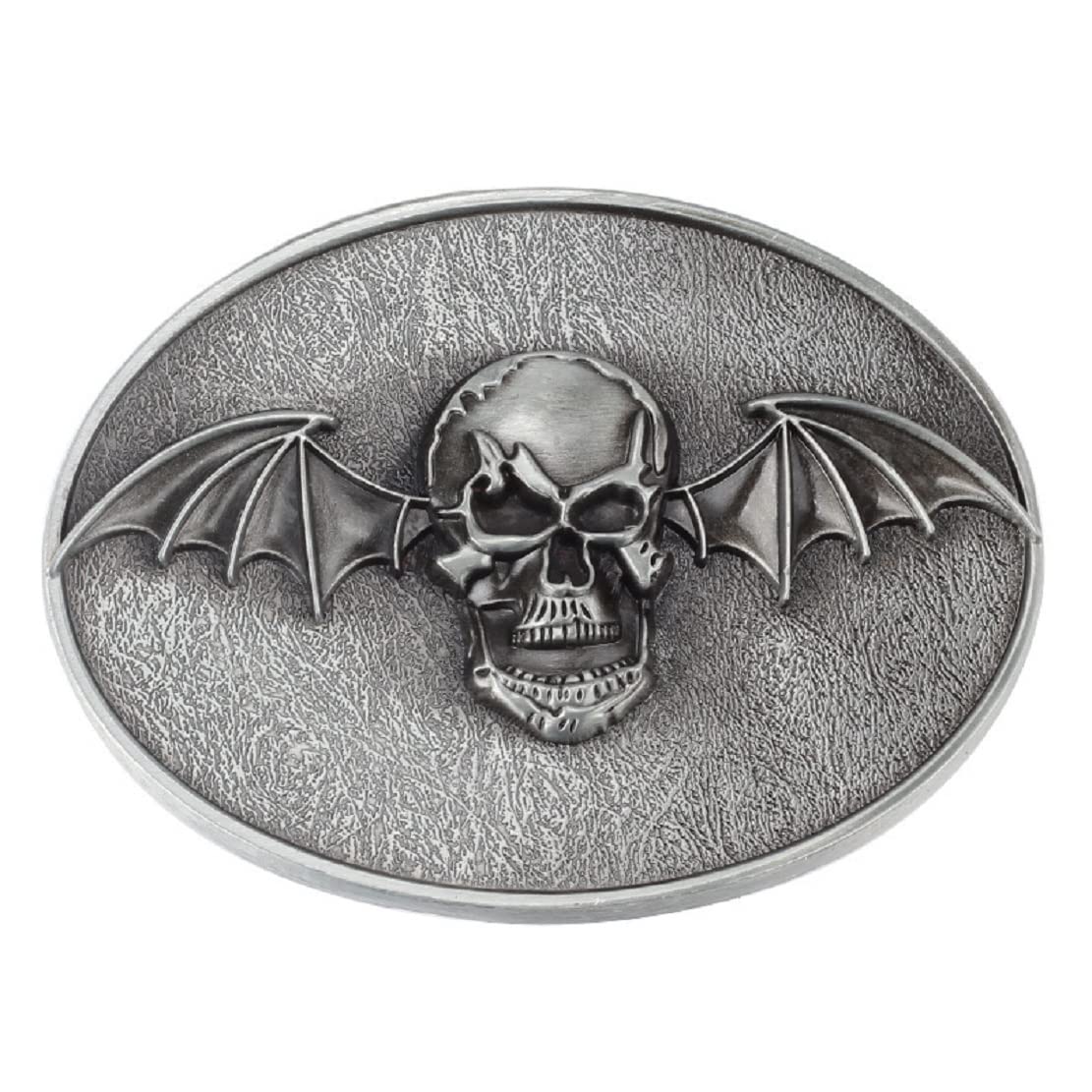 Punk Rock Skull Belt Buckle for Men, Gothic Skull Skeleton Wing Belt Buckle, Skull Bat Belt Buckle, Viking Skull Head Belt Buckle, Western Cowboy Belt Buckle, silver, regulÃ¤r