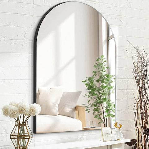 20x16 Inch Arch Frameless Mirror, Beveled Bathroom Mirror, Frameless Wall Mirror for Bathroom Vanity, Entryway, Living Room