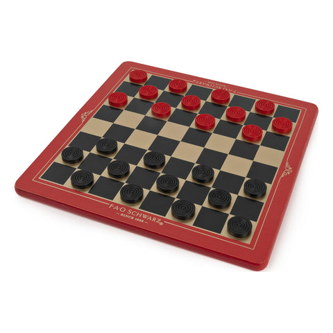 FAO Schwarz Wood Chess Checkers and Tic-Tac-Toe Set, Classic Strategy Games, Ages 6 and up