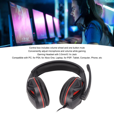 Gaming Headset with Microphone, Over Ear Gaming Headphone Stereo Sound Headset, 3.5mm Audio Jack Noise Cancelling Headphones Wired for Switch for PS4 for PS5 Laptop PC