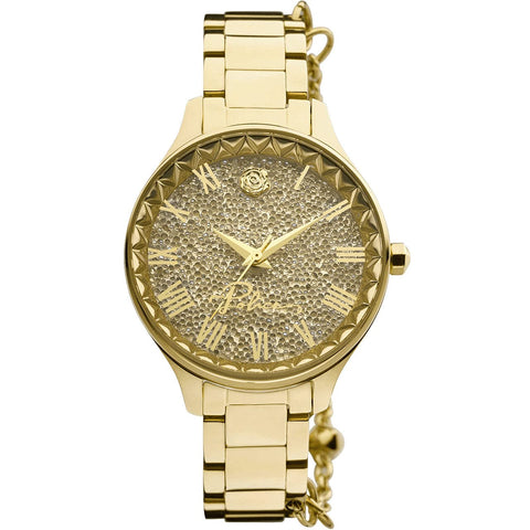 POLICE Tropea Jewllery Women's Wrist Watch With Stainless Steel Chain,Ion Plate Gold Balls Bracelet Strap - PEWLG2109802