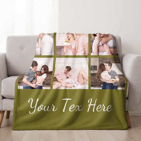 Rainsar Personalised Blanket with Photos and Text, Custom Blanket (Size 150X200 cm)