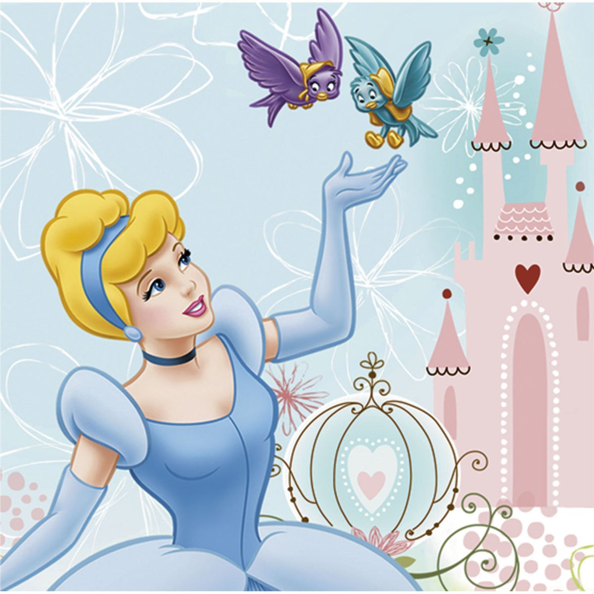Cinderella Dreamland 10 Inch Beverage Napkin - 16/pkg