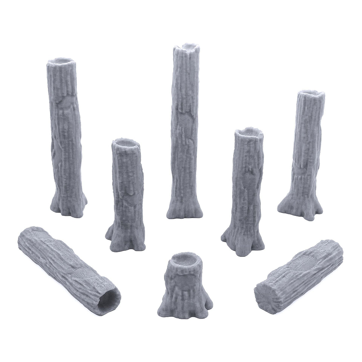 EnderToys Forest Tree Trunks & Logs, 3D Printed Tabletop RPG Scenery and Wargame Terrain for 28mm Miniatures