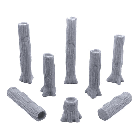 EnderToys Forest Tree Trunks & Logs, 3D Printed Tabletop RPG Scenery and Wargame Terrain for 28mm Miniatures