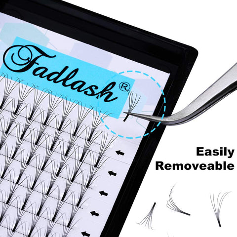 Eyelash Extension Premade Fans Eyelash Extensions D Curl Long Stem Pre Fan Eyelashes Premade Lash Extensions Fans Volume Lash Extensions Pre Made Volume Lashes (5D-0.10D, 10mm)