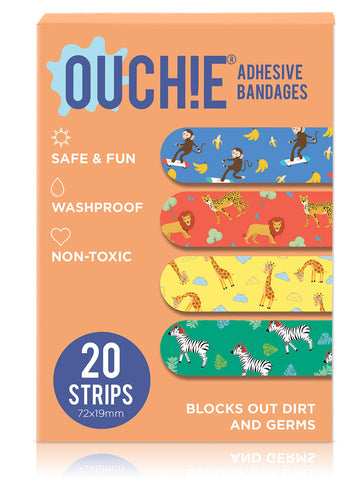 Aya Papaya Ouchie Non-Toxic Printed Bandages Double Combo (40 Pack) - Yellow & Orange