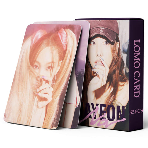 PYAJUU NAYEON Photocards Twice Nayeon Solo Photocards Nayeon NA Album Cards 55pcs NAYEON Lomo Cards Gift for Fans Daughter ABCD Photocards