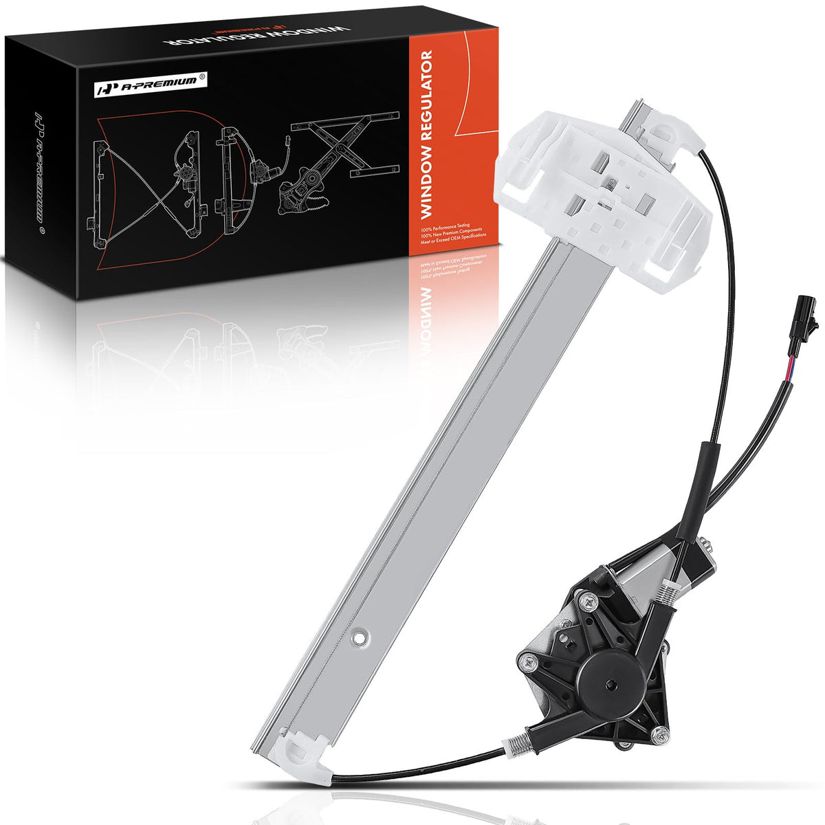A-Premium Power Window Regulator with 2-pin Motor Compatible with Jeep Wrangler 2007-2017 Wrangler JK Rear Driver Side