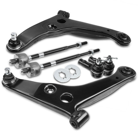 A-Premium Set of 6, Front Lower Control Arm, Inner & Outer Tie Rod End, Compatible with Mitsubishi Lancer 2002 2003 2004 2005 2006 2007, FWD Only