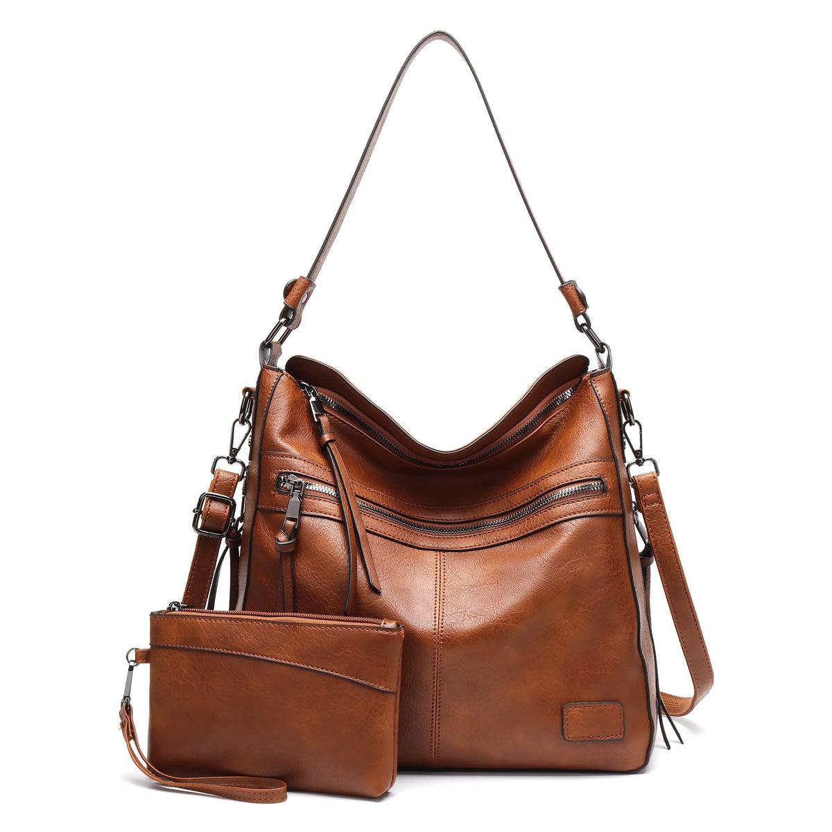 Lifetooler Handbag and Purse Set Hobo Bags for Women PU Leather Shoulder Bag Ladies Crossbody Handbags Large Tote Bag for Holiday, Work Business, Shopping(brown)