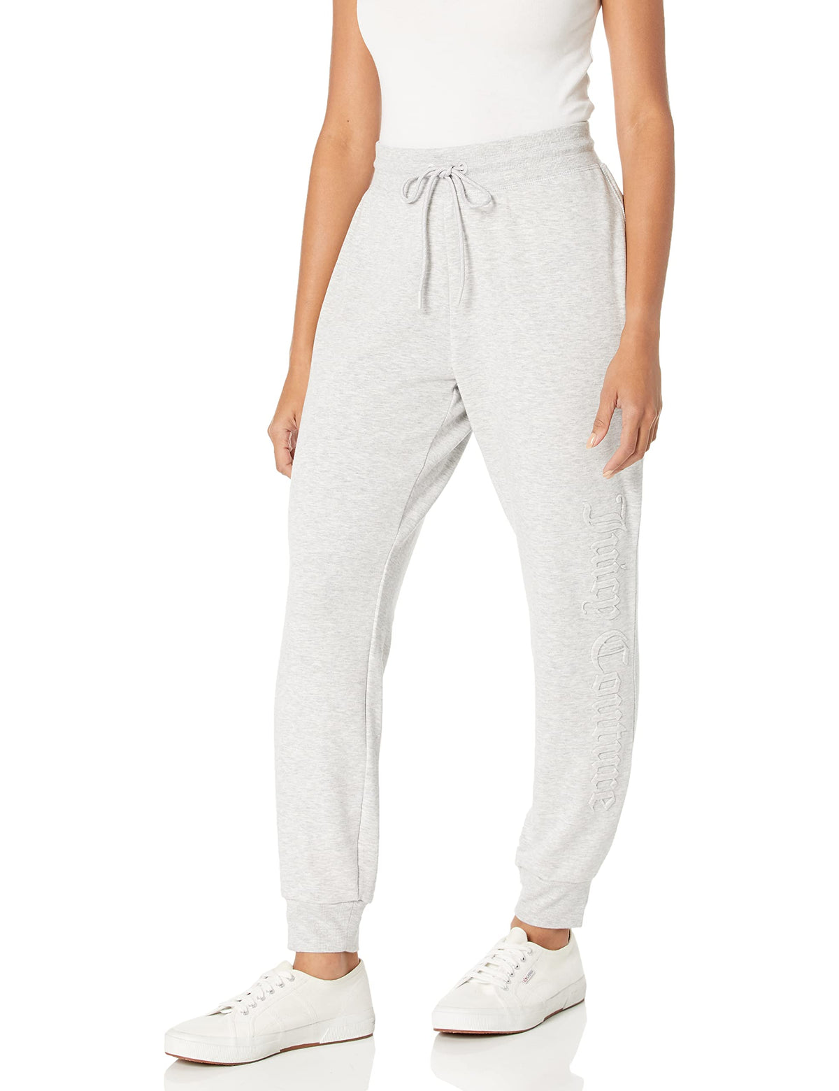 Juicy Couture Women's Iconic Logo Jogger Sweatpants, Light Heather Grey, M
